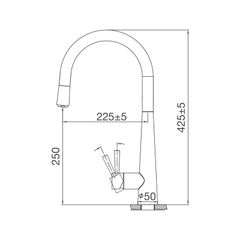 Vòi rửa chén nóng lạnh Malloca K095-SS / Inox 304, có dây rút ảnh 3