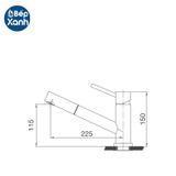 Vòi rửa chén nóng lạnh Malloca K110-SS / Inox 304, có dây rút