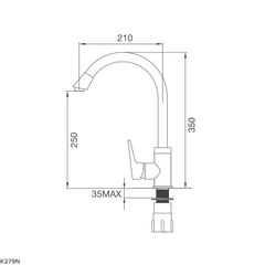 Vòi rửa chén nóng lạnh Malloca K279N / Đồng thau mạ chrome ảnh 3