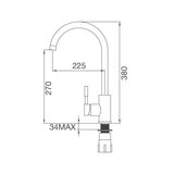 Vòi rửa chén nóng lạnh Malloca K569-SN / Inox 304