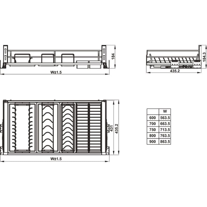 Kệ để bát đĩa Hafele 549.08.884 - Cho tủ rộng 600 mm - Giữ kệ để bát đĩa Häfele 549.08.884 luôn sạch đẹp