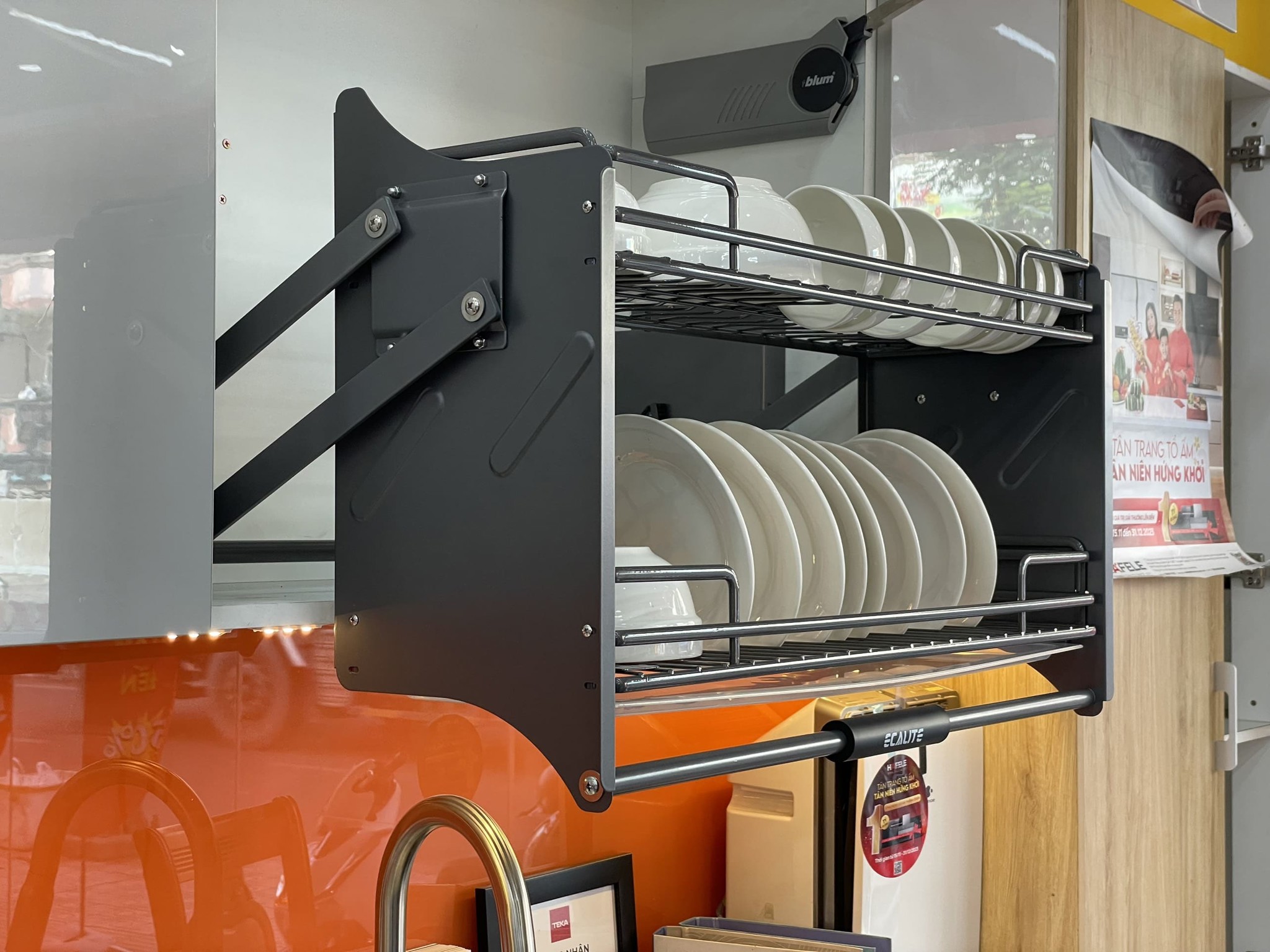 Kệ chén di động tủ trên nan Oval N-Series Lift-Basket Ecalite EL-N4119G – ảnh 3