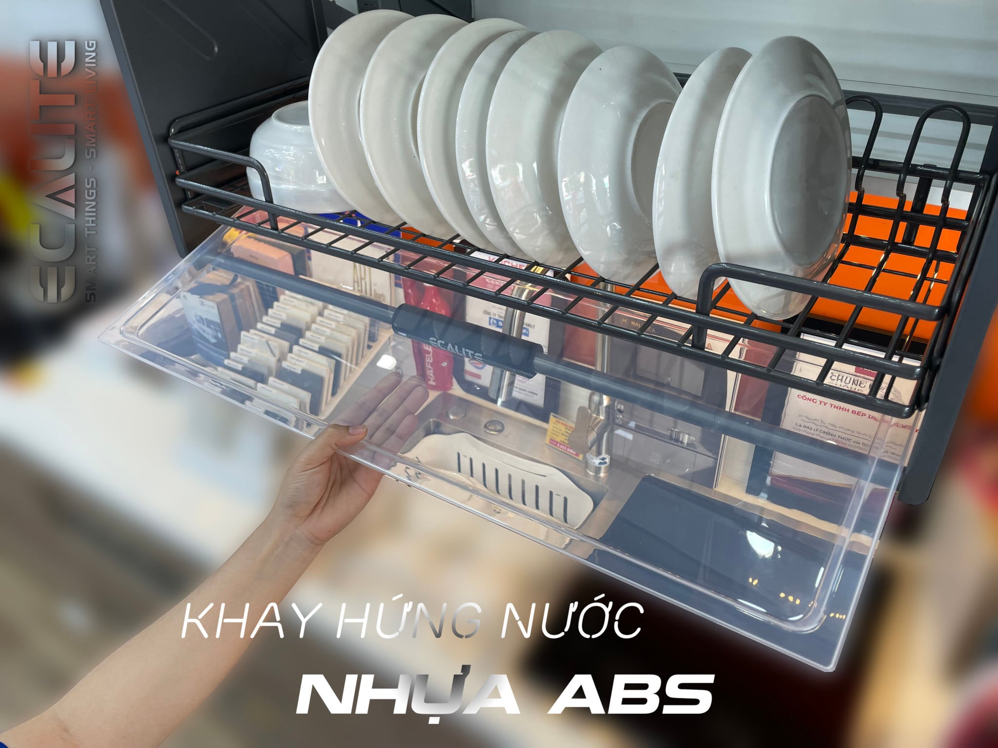 Kệ chén di động tủ trên nan Oval N-Series Lift-Basket Ecalite EL-N4117G – ảnh 7