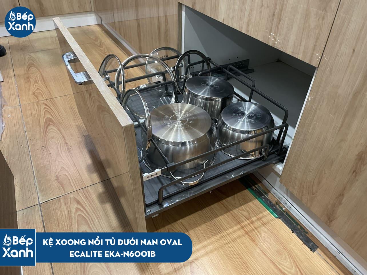 Kệ xoong nồi tủ dưới, nan Oval Grey N-Series Ecalite EKA-N6001B – ảnh 6