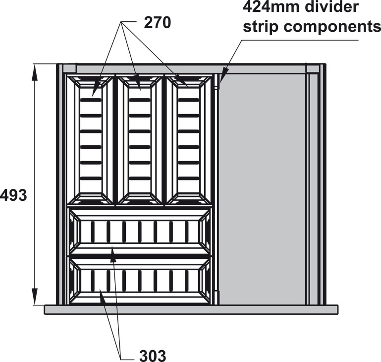 Khay chia ngăn kéo inox 500mm Hafele 552.52.891 – ảnh 2