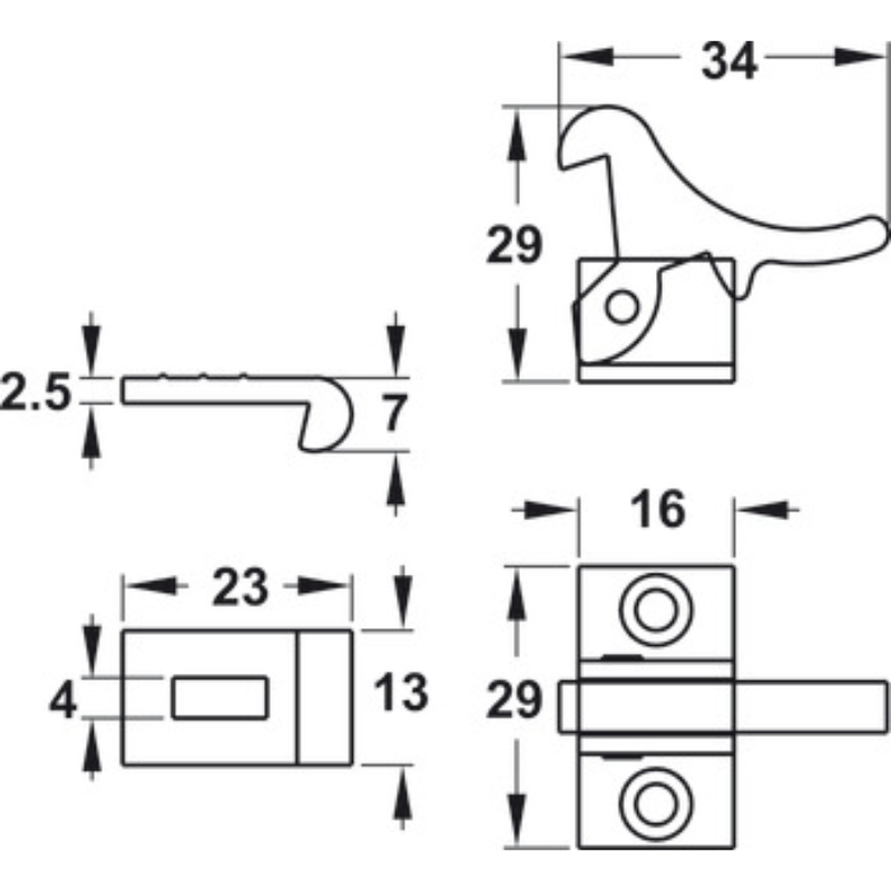Khoá Mỏ Quả Cho Cửa Hai Cánh Hafele 245.74.010 – ảnh 2