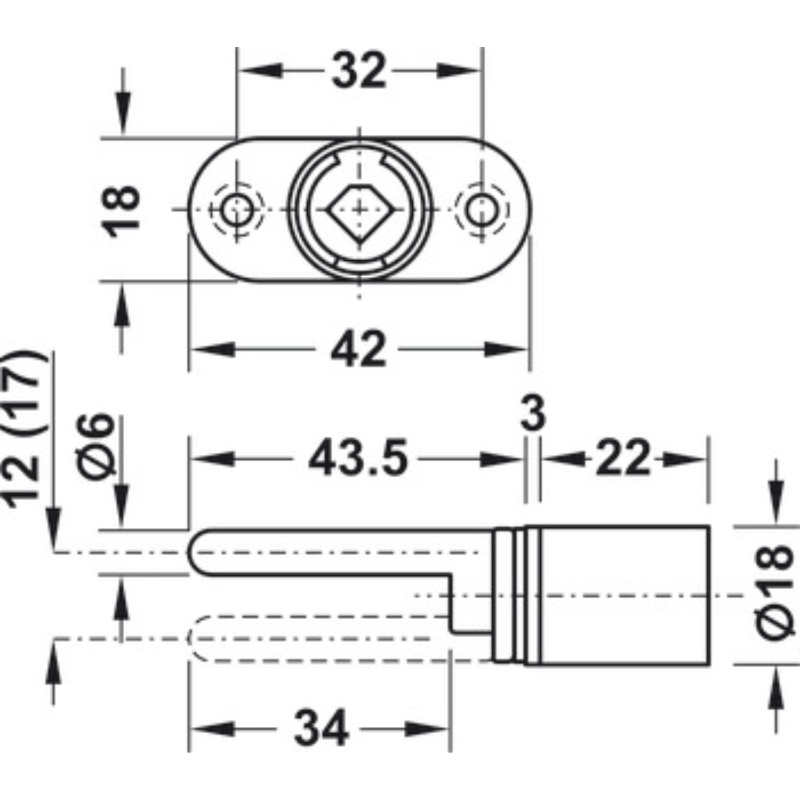 Khoá Tủ 3 Ngăn Chìa Sắt Hafele 234.98.611 – ảnh 3