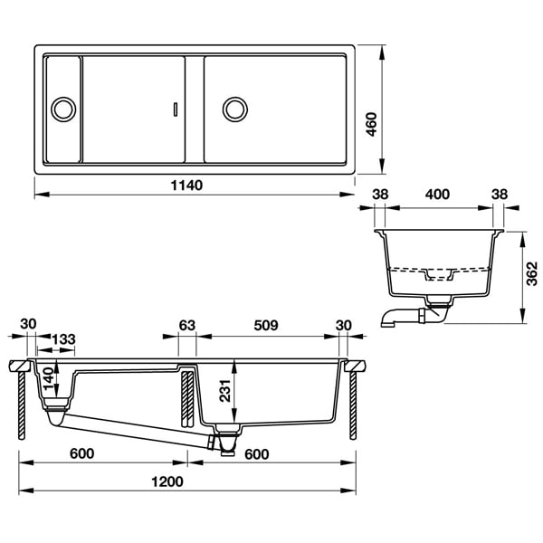 Chậu đá Hafele Workstation HS19-GKD2S120 / Màu đen, Mã số: 570.35.340 – ảnh 6