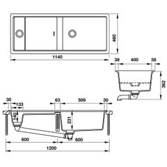 Chậu đá Hafele Workstation HS19-GKD2S120 / Màu đen, Mã số: 570.35.340 ảnh 6