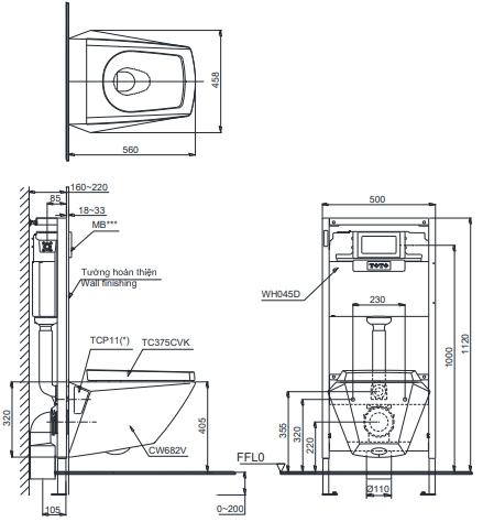 Bàn Cầu Treo Tường ToTo CW682/TC375CVK – ảnh 2