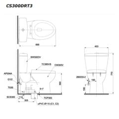 Bàn Cầu Hai Khối ToTo CS300DRT3 ảnh 2