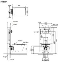 Bàn Cầu Treo Tường ToTo CW522A/TC512A ảnh 2