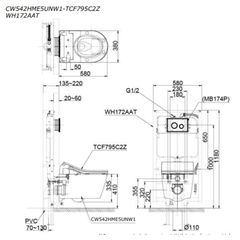 Bàn Cầu Treo Tường ToTo CW542HME5UNW1/TCF795C2Z/WH172AAT ảnh 2