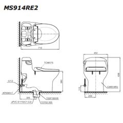 Bàn Cầu Một Khối ToTo MS914RE2#XW ảnh 2