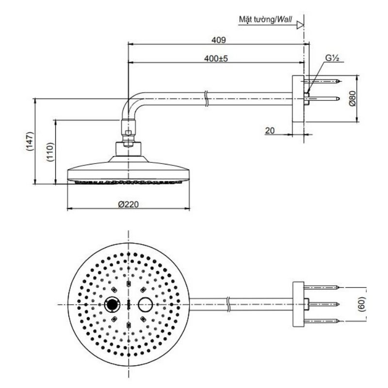 Bát Sen Gắn Tường ToTo TBW01004A – ảnh 2