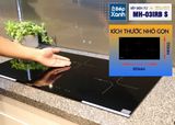 Bếp điện từ 3 vùng nấu Malloca MH-03IRB S / Bếp 2 từ 1 điện, kính Eurokera