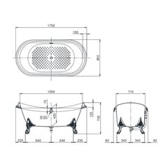 Bồn Tắm Gang Tráng Men ToTo FBY1756PTGE#W ảnh 2