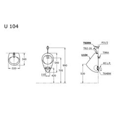 Bồn Tiểu Nam Treo Tường ToTo U104#W/T62-16/T64BW/T9RA ảnh 2