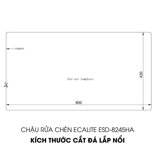 Chậu rửa chén Vision Manual Sink Ecalite ESD-8245HA – ảnh 2