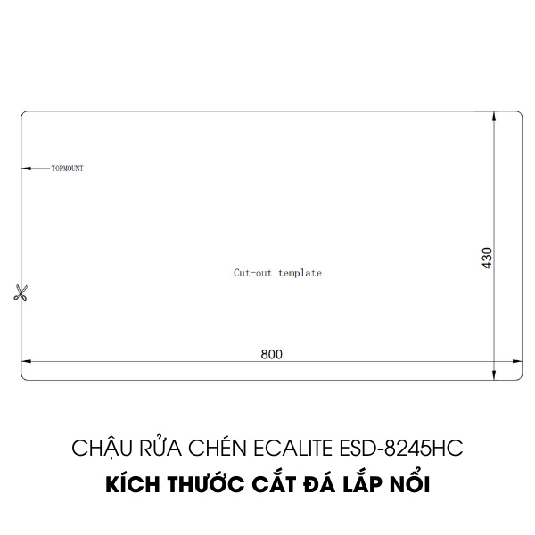 Chậu rửa chén Vision Manual Sink Ecalite ESD-8245HC – ảnh 3