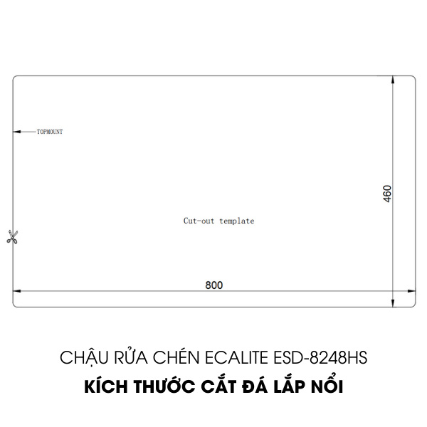 Chậu rửa chén Vision Manual Sink Ecalite ESD-8248HS – ảnh 2