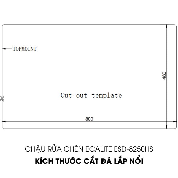 Chậu rửa chén 1 hộc lớn Vision Manual Sink Ecalite ESD-8250HS – ảnh 3