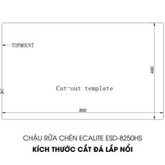 Chậu rửa chén 1 hộc lớn Vision Manual Sink Ecalite ESD-8250HS ảnh 3