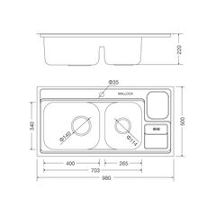 Chậu rửa chén Inox Malloca MS 8809 N ảnh 3