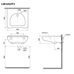 Chậu Dịch Vụ ToTo LW103JT1 ảnh 2