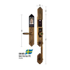Khóa đại sảnh Demax SL938 GB - APP WIFI - Mạ đồng ảnh 2
