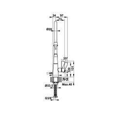 Vòi rửa chén Hafele HT20-CH1F187 / Đồng thau mạ Chrom, Mã số 570.82.230 ảnh 3