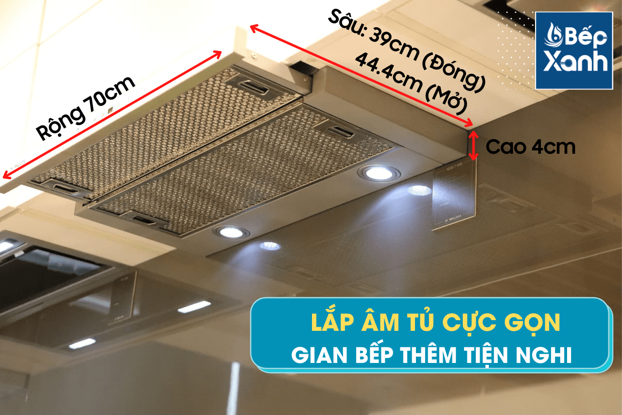 Máy Hút Mùi Âm Tủ 70cm Malloca H205.7-WG - Lọc dầu mỡ và khử mùi Máy Hút Mùi Âm Tủ 70cm Malloca H205.7-WG - Lọc dầu mỡ và khử mùi