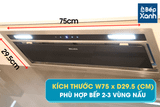 Máy hút mùi âm tủ Malloca MH 750BI/ Màu đen/ Dạng Hidden