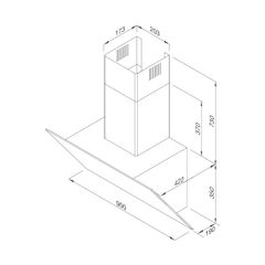 Máy hút mùi áp tường Malloca VITA V-4 / Ngang 90cm, kiểu vát chữ A, kính đen mờ ảnh 2