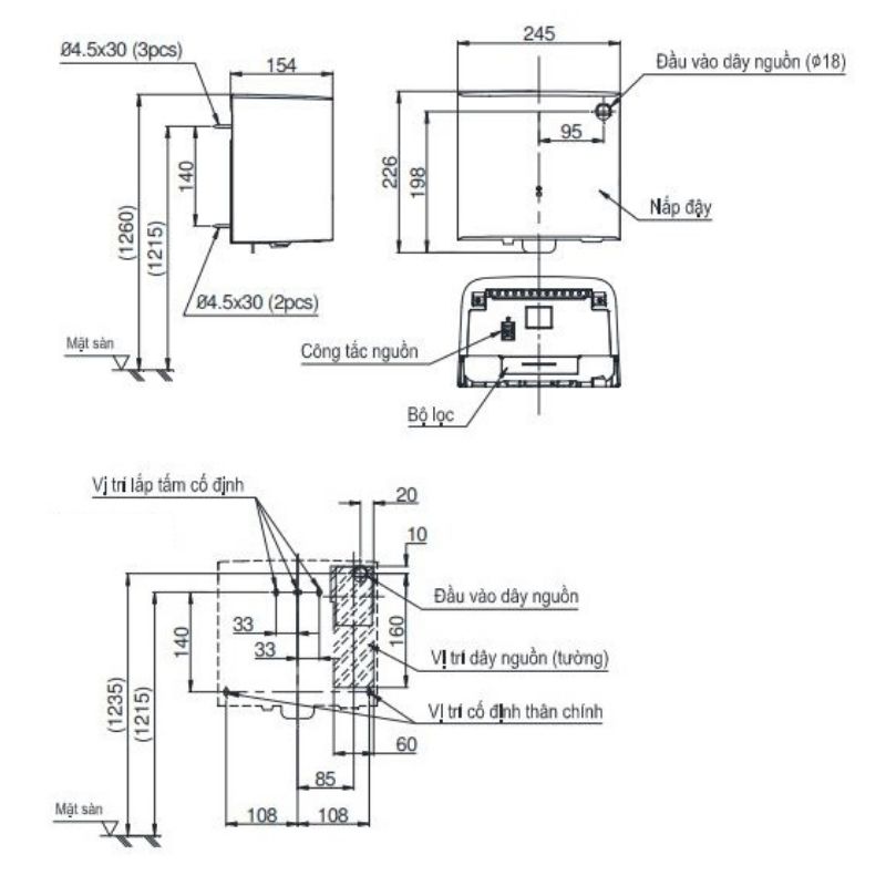 Máy Sấy Tay ToTo TYC122W – ảnh 2
