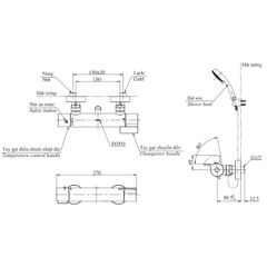 Bộ Sen Tắm Nhiệt Độ ToTo TBV03431V/TBW02017A ảnh 2