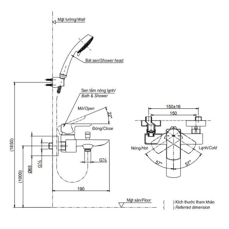 Bộ Sen Tắm Nóng Lạnh ToTo TBG02302V/TBW02005A – ảnh 2