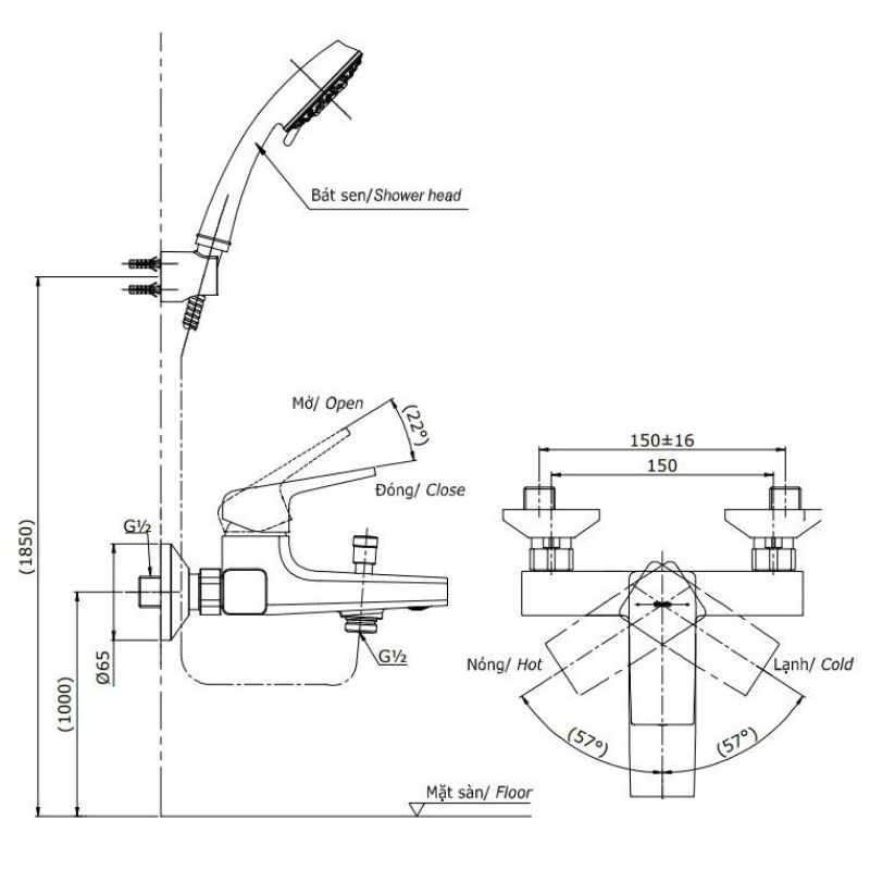 Bộ Sen Tắm Nóng Lạnh ToTo TBG10302V/TBW03002B – ảnh 2