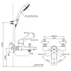 Bộ Sen Tắm Nóng Lạnh ToTo TBG10302V/TBW03002B ảnh 2