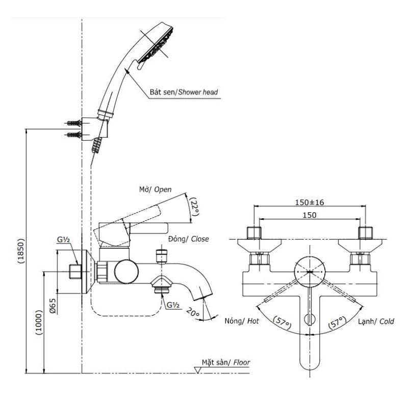 Bộ Sen Tắm Nóng Lạnh ToTo TBG11302V/TBW02017A – ảnh 2