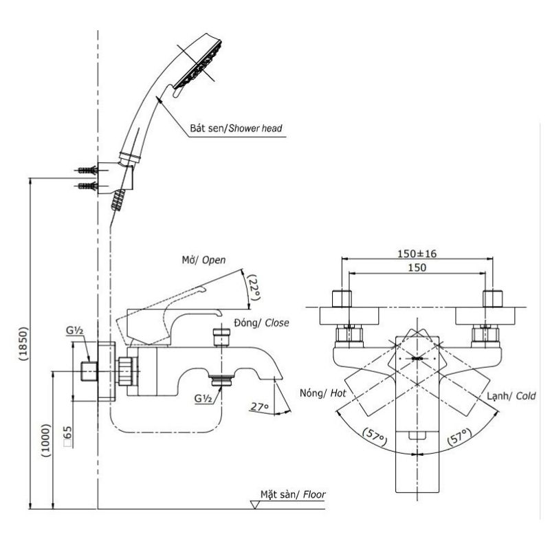Bộ Sen Tắm Nóng Lạnh ToTo TBG08302V/TBW02005A – ảnh 2