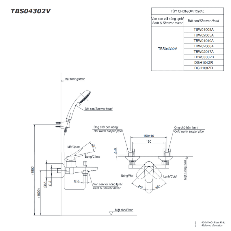 Sen Tắm Nóng Lạnh TOTO TBS04302V – ảnh 2