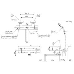 Bộ Sen Tắm Nhiệt Độ ToTo TBV03427V/TBW03002B ảnh 2