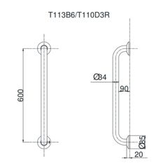 Thanh Tay Vịn ToTo T113B6/T110D3R(x2) ảnh 2