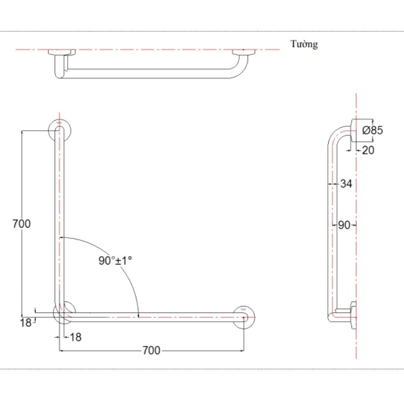 Thanh Tay Vịn ToTo T113BL9/T110D3R(x3) – ảnh 2