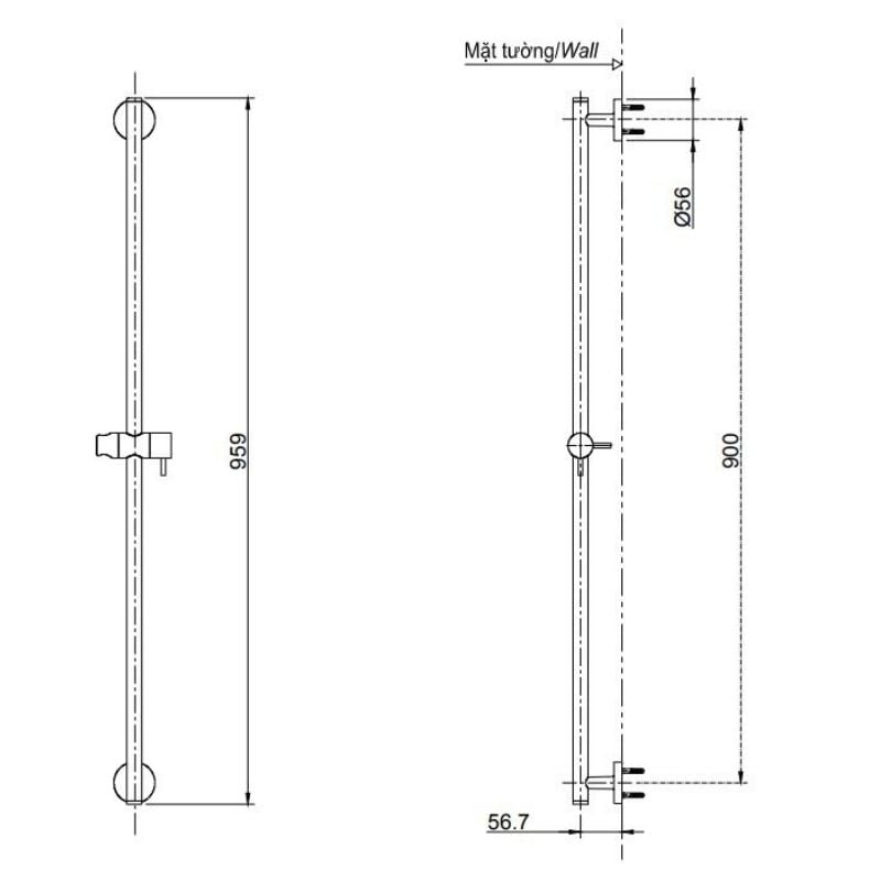 Thanh Trượt Sen Tắm ToTo TBW02011B – ảnh 2