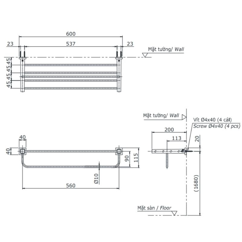 Thanh Vắt Khăn ToTo YTS408BV – ảnh 2