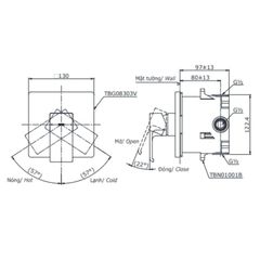 Van Điều Chỉnh Nóng Lạnh TOTO TBG08303V/TBN01001B ảnh 2
