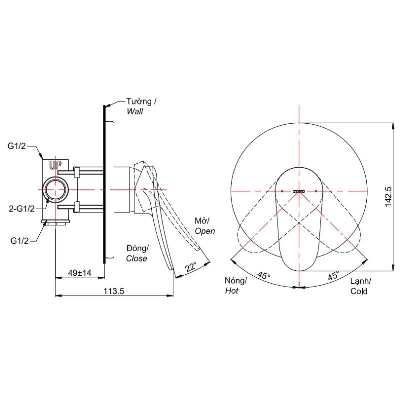 Van Điều Chỉnh Nóng Lạnh TOTO TBS04303B – ảnh 2