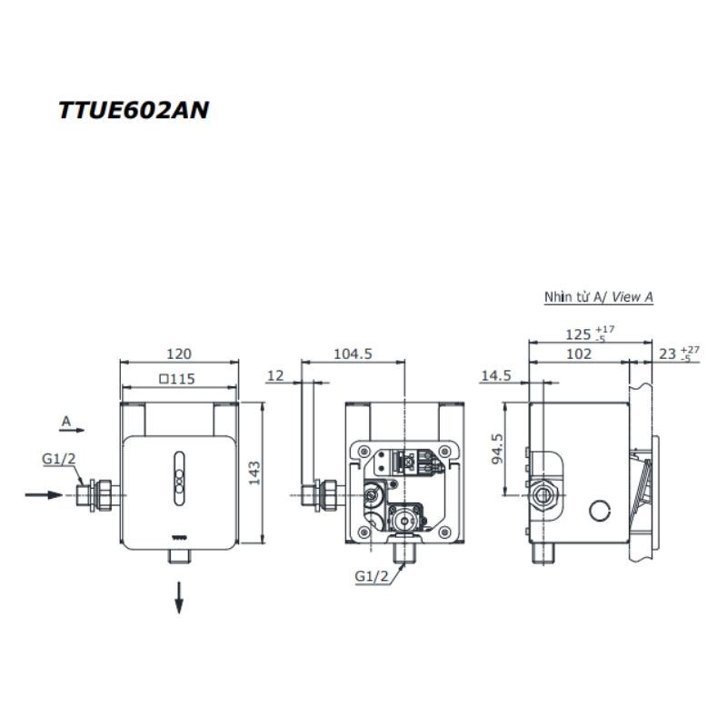 Van Cảm Ứng Tiểu Nam ToTo TTUE602AN – ảnh 2